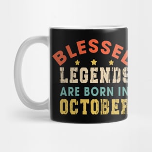 Blessed Legends Are Born In October Funny Christian Birthday Mug